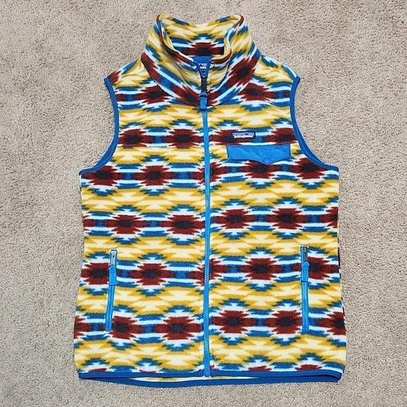 Patagonia Synchilla Aztec Fleece Vest Jacket Wild Desert Prarie Gold Women's M - Picture 2 of 11